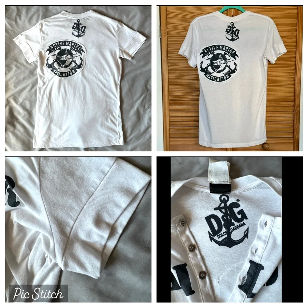 ON HOLD! Vintage D & G Dolce And Gabbana 2000s Sailor Henley Tshirt L Y2K D&G - Picture 6 of 11